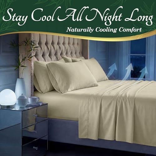DECOLURE 100% Viscose Derived from Bamboo Sheets King Size, Luxury 6 Pc Set - Image 3