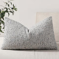 DEZENE 12x20 Blue Lumbar Pillow Cover Textured Boucle Striped Chic Morden Boho by DEZENE