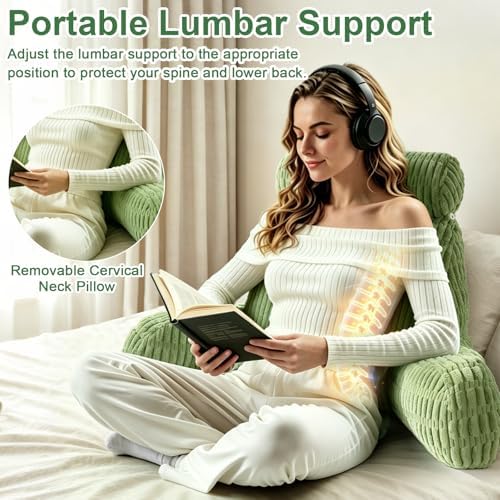 Reading Pillow for Bed, Back Support Pillow for Bed Sitting Up - Image 3