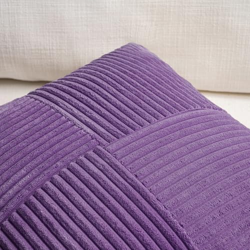 Fancy Homi 2 Packs Purple Decorative Throw Pillow Covers 20x20 Inch - Image 3