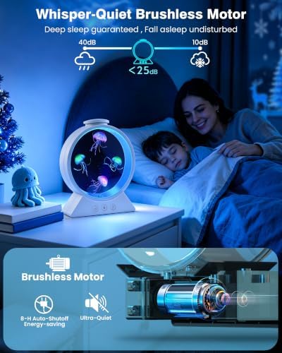 Jellyfish Lamp for Sleep Anxiety Calming Night Light for Bedroom(White) - Image 3
