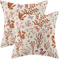 AEIOAE Fall Pillow Covers 18x18 Inch Set of 2, Burnt Orange Wild Flower Plant by AEIOAE
