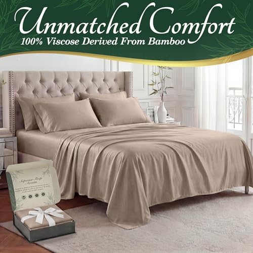DECOLURE 100% Viscose Derived from Bamboo Sheets, Luxury 6 Pc Set - Image 2