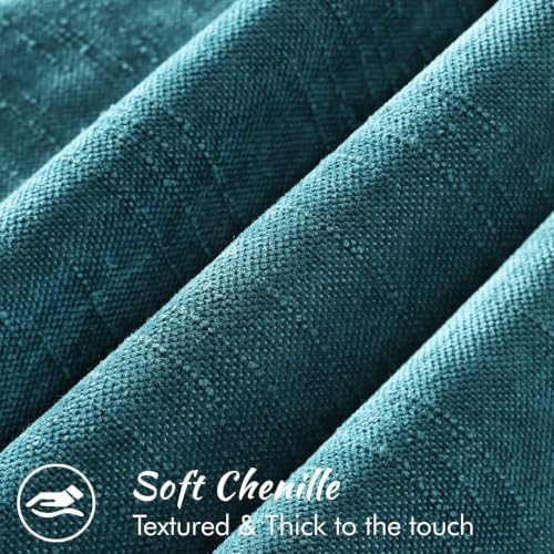 decorUhome Chenille Throw Pillow Covers 18x18 Set of 2, Dark Teal - Image 2