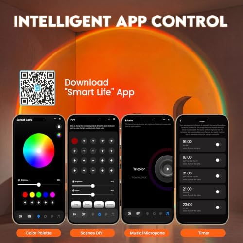Bavcieu Sunset Lamp Projector with Remote & APP, Multicolor Night Light - Image 2