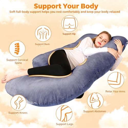 Chilling Home Pregnancy Pillow, U Shaped Full Body Maternity Pillow 58 inch - Image 5
