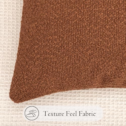JoraLion 16x24 inch Boucle Lumbar Pillow Cover, Rust Woven Texture Neutral Long - Image 6