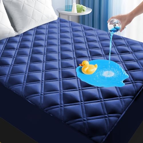 Meelus Full Mattress Protector Waterproof, Fitted Deep Pocket 8"-21" by MEELUS