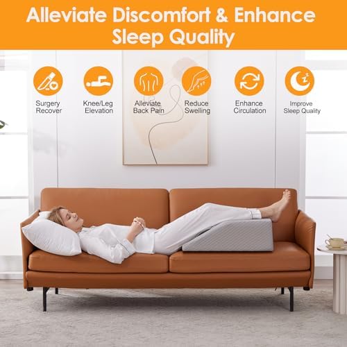 Ruqmuis Leg Elevation Pillow for After Surgery, 6inch Foam Leg Elevating Pillow - Image 4