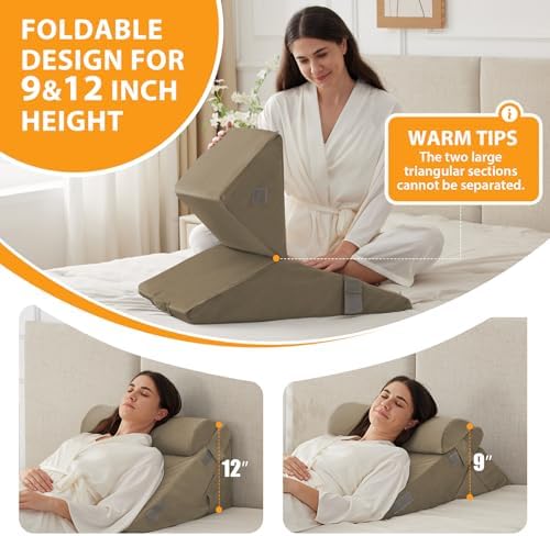 Ruqmuis Wedge Pillow Set for After Surgery, Incline Pillow Wedge for Headboard - Image 4