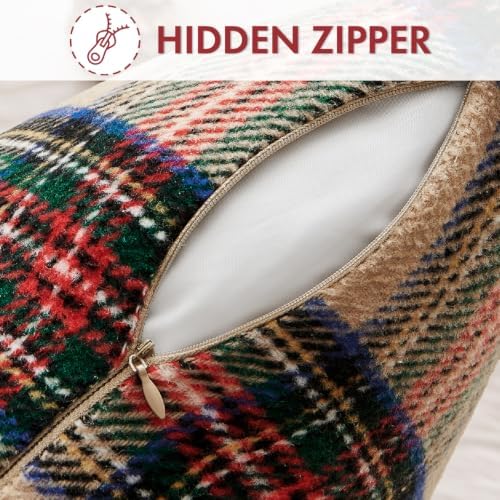 EMEMA Christmas Plaid Pillow Covers 20x20 Set of 2, Tartan Throw Pillow Covers - Image 3