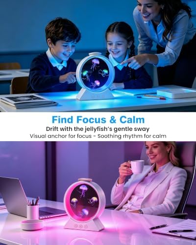 Jellyfish Lamp for Sleep Anxiety Calming Night Light for Bedroom(White) - Image 5