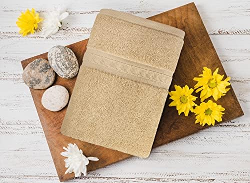 Towel and Linen Mart 4 Pieces Bath Towel Sets - Beige - Soft Feel Luxurious,Quick Dry, Extra Absorbent, 100% Ring Spun Cotton 600 GSM (27 x 54) - Image 7