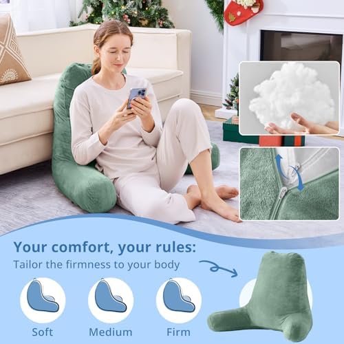 Sasttie Reading Pillow for Bed, Back Pillow for Sitting Up - Image 3