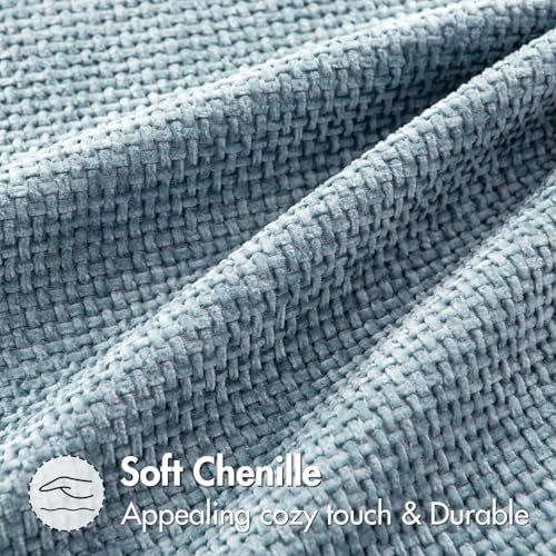 MIULEE Decorative Couch Throw Pillow Covers 18x18 Inch Light Blue 2 Pack - Image 6