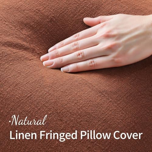 MIULEE Linen Fringe Decorative Fall Throw Pillow Covers Late Autumn 18x18 - Image 5