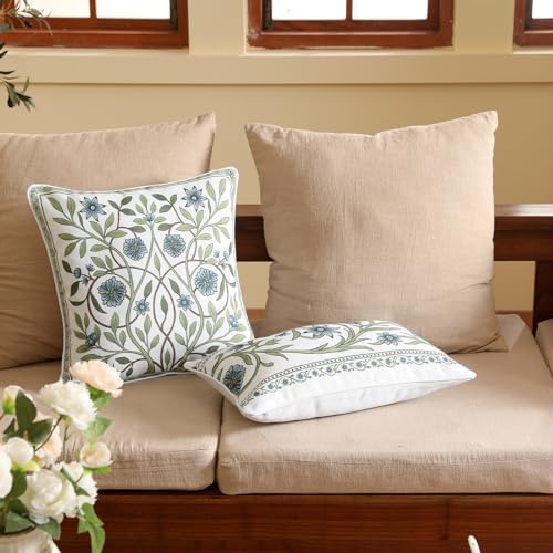 ISAENNE Designer Vintage Linen Throw Pillow Cover - Image 5