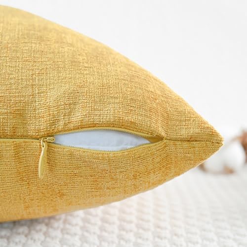 CaliTime Decorative Couch Throw Pillow Covers 16 X 16 Inches Gold - Image 3