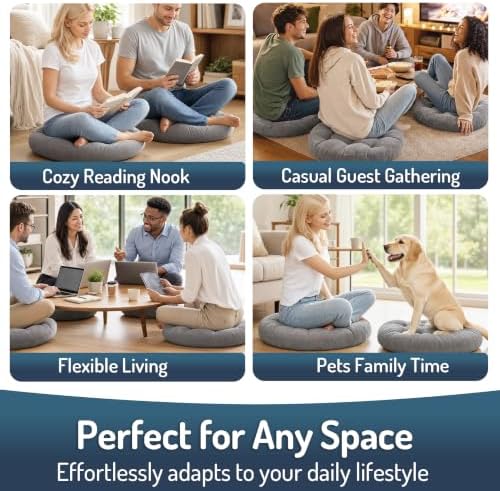 Round Meditation Cushion, Large Floor Pillow - Image 5