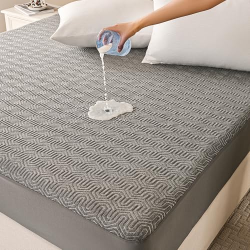 GRT Twin XL Mattress Cover Waterproof, Bamboo Charcoal Fiber Mattress Pad by GRT