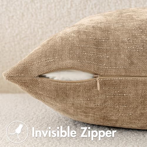 MIULEE 12x20 Inch Lumbar Textured Chenille Pillow Covers Starfish Khaki - Image 6