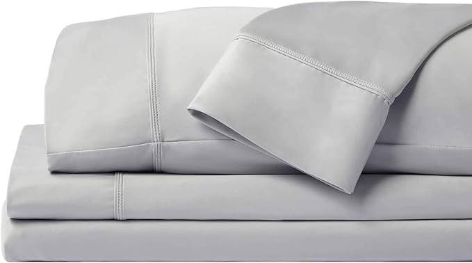 SHEEX - Original Performance Sheets Set (Full) Pearl Blue - Cooling Sheets - Moisture Wicking - 1 Flat Cooling Sheet, 1 Fitted Cooling Sheet, 2 Pillow Covers - Wrinkle Free - Sleep Aid