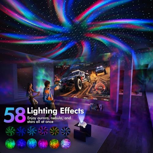 Rossetta Dual Lens Galaxy Star Aurora Projector Night Light for Bedroom - Image 4