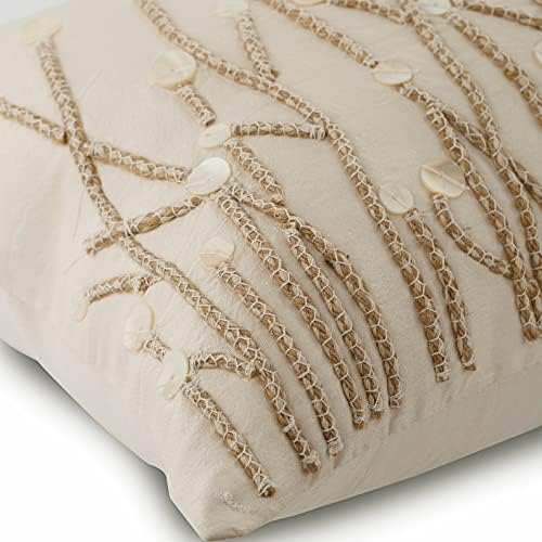 The HomeCentric Ivory Lumbar Pillow Cover, 12x26 inch Lumbar Pillow Cover - Image 3