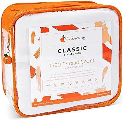 PeachSkinSheets Night Sweats: The Original 1500TC Soft King/Cali King Duvet Cover Set Classic White