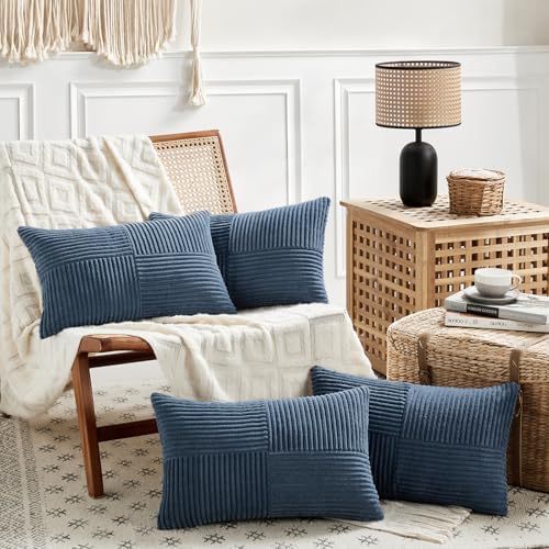 Fancy Homi 2 Packs Dusty Blue Lumbar Decorative Throw Pillow Covers 16x32 Inch - Image 5