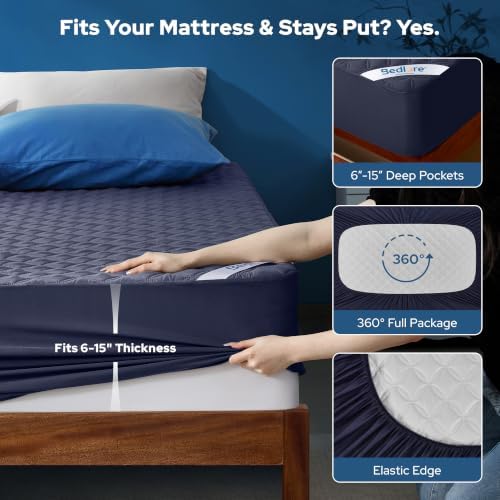 BEDLORE 2 Pack Waterproof Mattress Protector, Twin XL Size Mattress Pad - Image 4