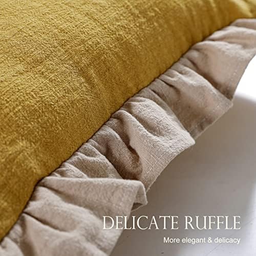 patdrea Vintage Yellow Linen Throw Pillow Covers - Image 6