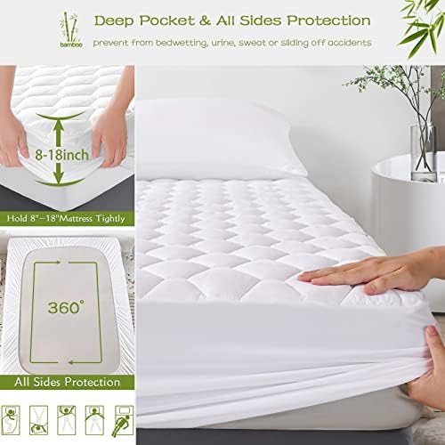 GRT Full Mattress Protector Waterproof, Full Mattress Pad Rayon from Bamboo - Image 4