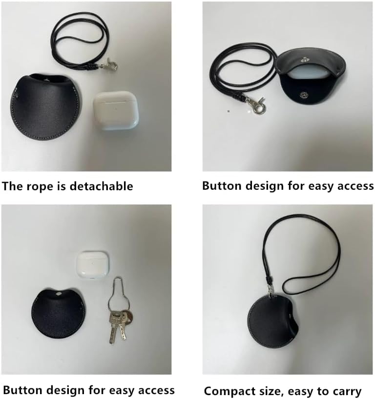 HORNO 1 Pcs Black Soft Leather Earplugs Case Pendant - Image 4