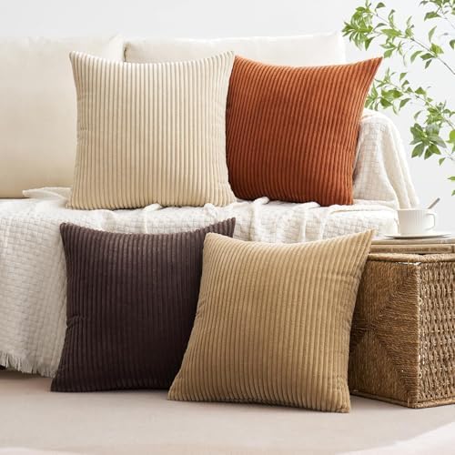 MIULEE Fall Decorative Throw Pillow Covers Chocolate Brown Rust 20x20 - Image 2