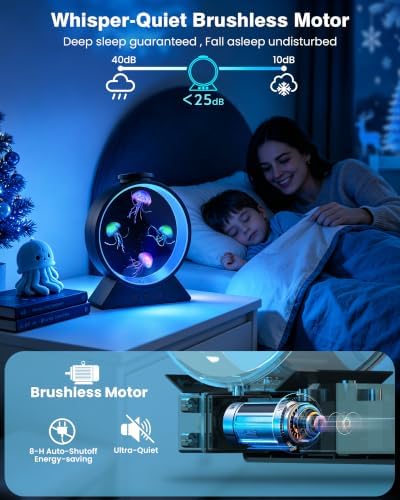 Jellyfish Lamp for Sleep Anxiety Calming Night Light for Bedroom(Black) - Image 3