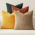 MIULEE Fall Corduroy Decorative Throw Pillow Covers Green-Rust 20x20 by MIULEE