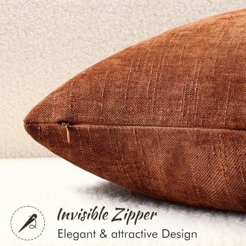 decorUhome Chenille Decorative Throw Pillow Covers 22x22 Set of 2 - Image 3
