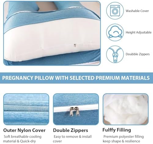 BATTOP Pregnancy Pillows for Sleeping- U Shaped Full Body Maternity Pillow - Image 6
