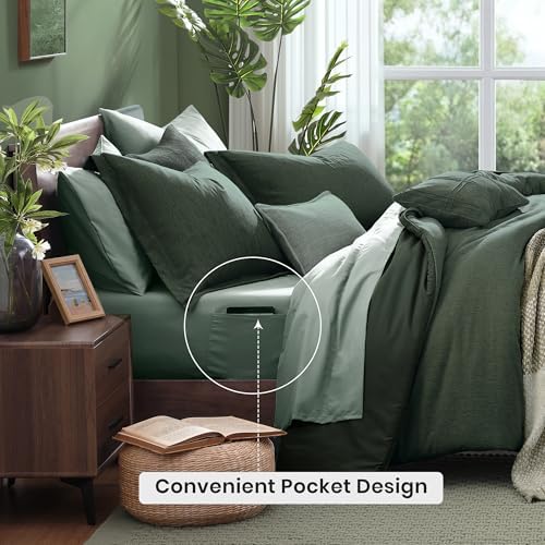 Monbix Oversized King Comforter Set Deep Forest 7 Pieces Bed in a Bag - Image 4