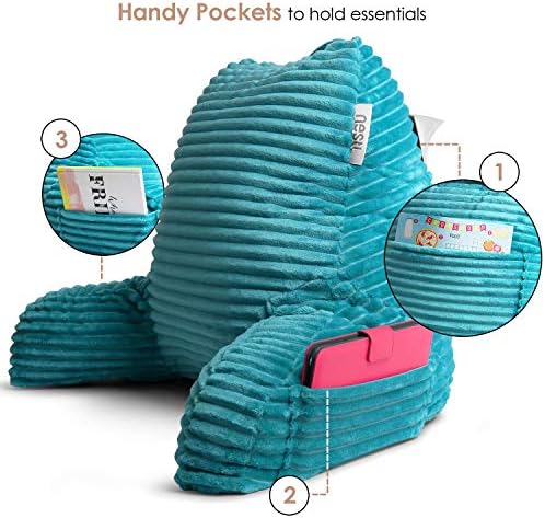 Nestl Reading Pillow with Shredded Memory Foam, Luxe Cut Plush Back Pillow - Image 6