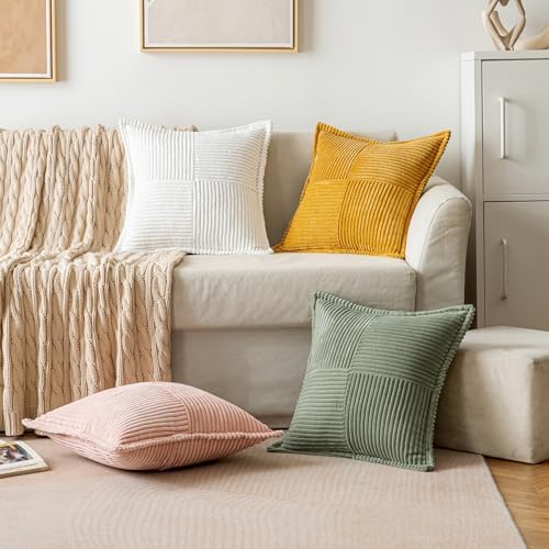 MIULEE Decorative Euro Sham Throw Pillow Covers 24x24 Light Olive Green - Image 2