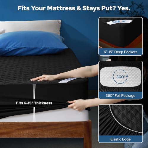 BEDLORE Waterproof Twin XL Mattress Protector, Deep Pocket, College Dorm - Image 4