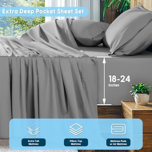 SONORO KATE 1000 Series 100% Egyptian Cotton Sheets, Extra Deep Pocket - Image 2