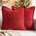 MIULEE Decorative Euro Sham Throw Pillow Covers 24x24 Inch Red 2 Pack by MIULEE