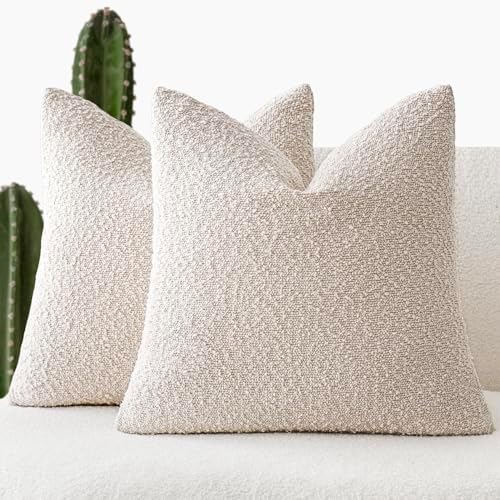 Foindtower Decorative Textured Boucle Throw Pillow Covers 26x26 Inch by Foindtower