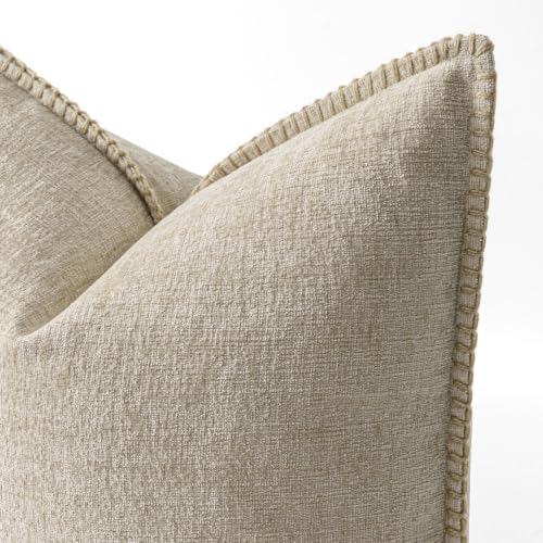 MIULEE Decorative Couch Throw Pillow Covers 18x18 Inch Light Taupe 2 Pack - Image 2
