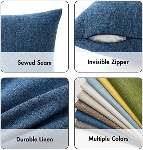 MIULEE 24x24 Inch Euro Linen Burlap Pillow Covers, Livingroom - Image 3