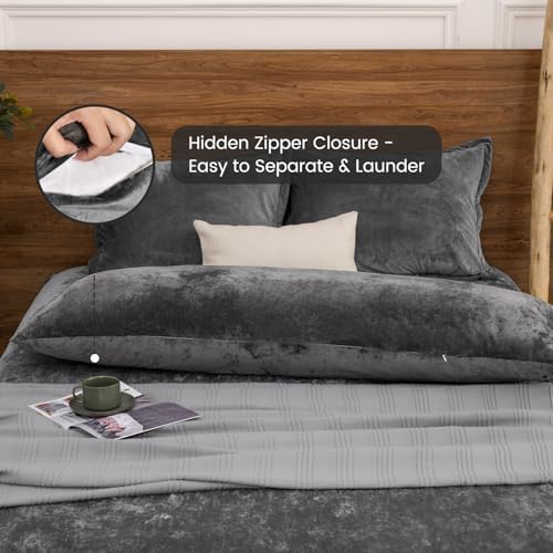 PHF Truly Velvet Zippered Body Pillowcase, No Insert, 1 Pack Ultra Soft - Image 3