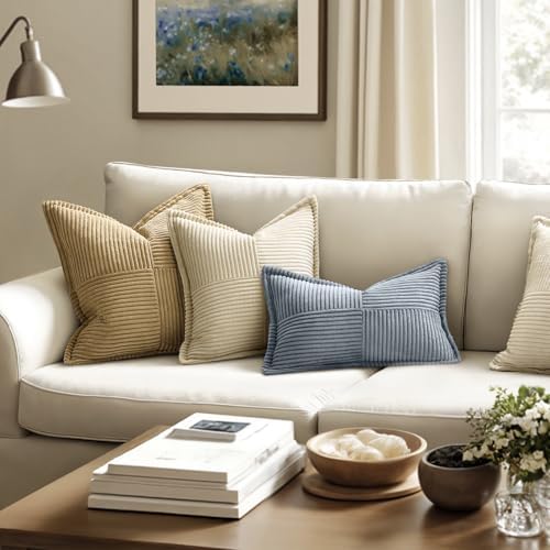 MIULEE Decorative Lumbar Throw Pillow Covers 12x20 Inch Dustyblue 2 Pack - Image 2